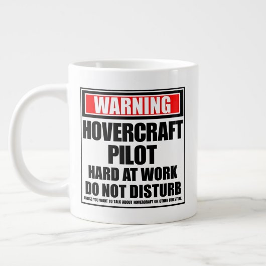 Warnhinweis für Hovercraft-Pilot Jumbo-Tasse (Links)