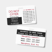 Warnhinweis für mehrere Lebensmittel Ausweis (Vorder- & Rückseite)