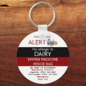 Warnhinweis für Milch und Milcherzeugnisse Schlüsselanhänger (Vorderseite)