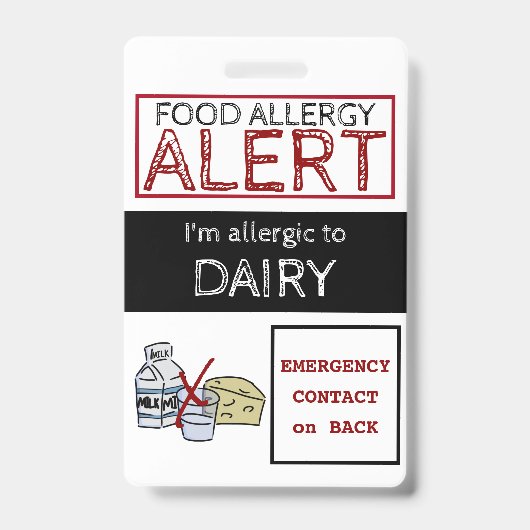 Warnhinweis für Milchprodukte Ausweis (Vorderseite)