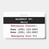 Warnhinweis für Milchprodukte Ausweis (Rückseite)