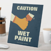 Warnhinweis für Nassschmerzen Retro Sockelschild (In Situ)