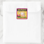 Warnhinweis für Pferde eckiger Aufkleber (Tasche)