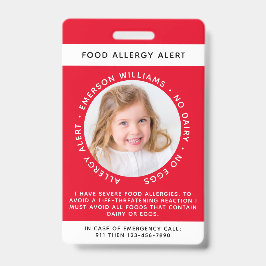 Warnhinweis für Red Food Allergy Foto Ausweis