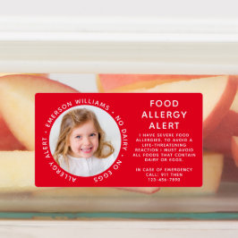 Warnhinweis für Red Food Allergy Foto Etiketten