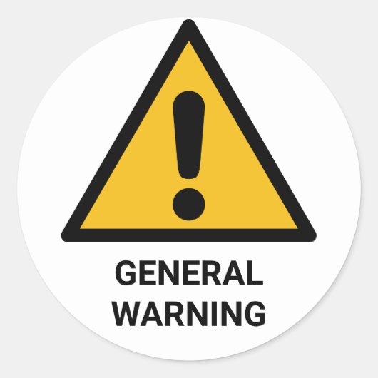 Warnhinweis, Gefahrenhinweis Runder Aufkleber (Vorderseite)