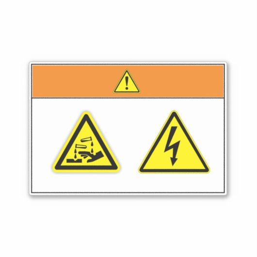 Warnhinweis/Gefahrenkennzeichnung Aufkleber (Vorderseite)
