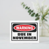 WARNHINWEIS IM NOVEMBER Postkarte (Stehend Vorderseite)