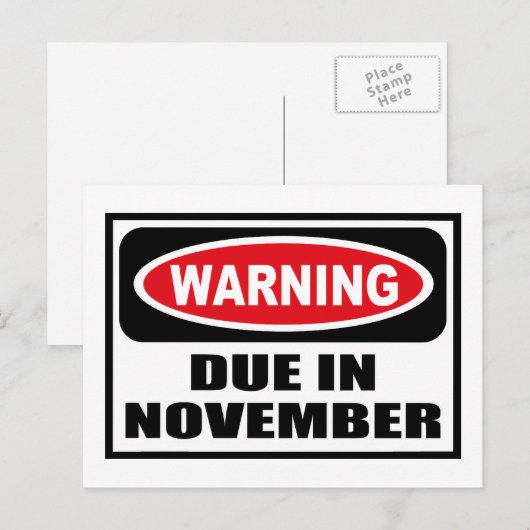 WARNHINWEIS IM NOVEMBER Postkarte (Vorne/Hinten)