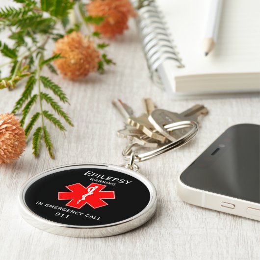 Warnhinweis Medizinische Epilepsie Schlüsselanhänger (Seite)