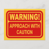 Warnhinweis mit Vorsicht Postkarte (Vorderseite)