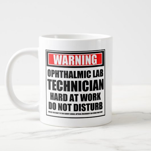 Warnhinweis Ophthalmischer Labrador Jumbo-Tasse (Links)