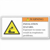 Warnhinweis/Ozonwarnung Aufkleber (Vorderseite)