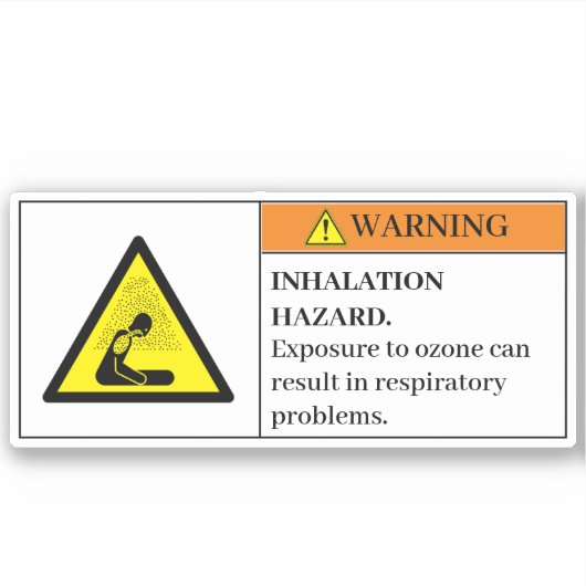 Warnhinweis/Ozonwarnung Aufkleber (Vorderseite)