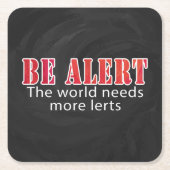 Warnhinweis Rechteckiger Pappuntersetzer (Vorderseite)