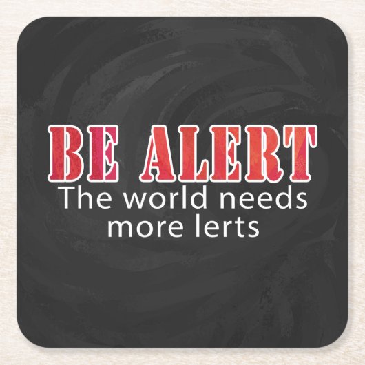 Warnhinweis Rechteckiger Pappuntersetzer (Vorderseite)