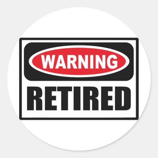 Warnhinweis RETIRED-Aufkleber Runder Aufkleber (Vorderseite)