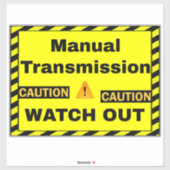 Warnhinweis-Treiber für manuelle Übertragung - Vor Aufkleber (Blatt)