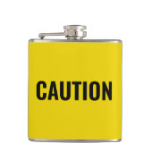 Warnhinweis "Vorsicht" Flachmann (Vorderseite)