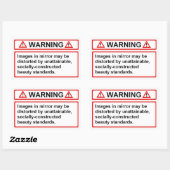 Warnhinweis zu den Schönheitsstandards Rechteckiger Aufkleber (Blatt)