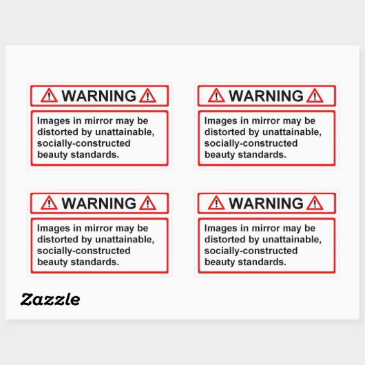 Warnhinweis zu den Schönheitsstandards Rechteckiger Aufkleber (Blatt)