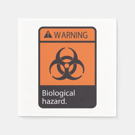 Warnhinweis zum Biogefährdungspapier Napkins Serviette (Vorderseite)