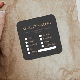 Warnhinweis zur Lebensmittelsicherheit Quadratischer Aufkleber