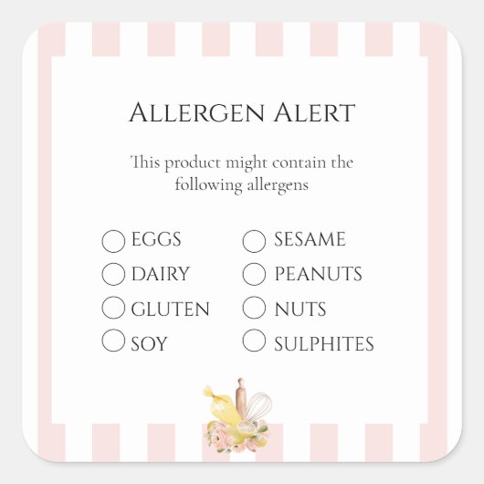 Warnhinweis zur Lebensmittelsicherheit Quadratischer Aufkleber (Vorderseite)