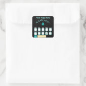 Warnhinweis zur Lebensmittelsicherheit Quadratischer Aufkleber (Tasche)