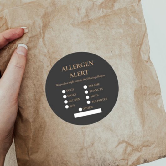 Warnhinweis zur Lebensmittelsicherheit Runder Aufkleber