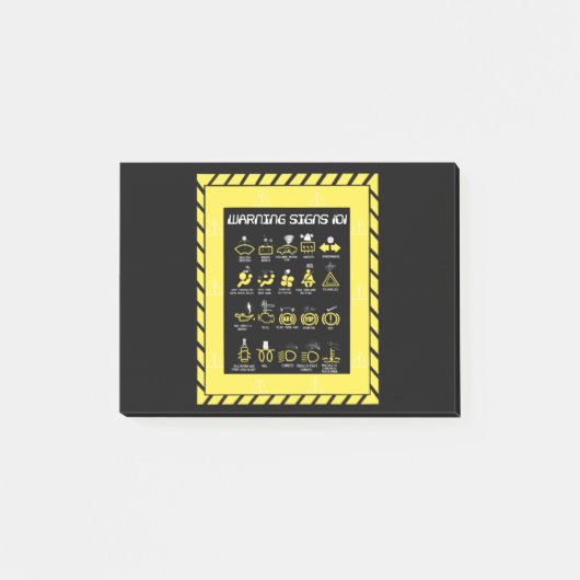 Warnhinweise 101 post-it klebezettel (Vorderseite)