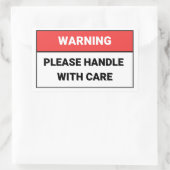 Warnhinweise bitte mit dem Aufkleber behandeln (Tasche)