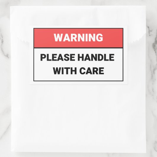 Warnhinweise bitte mit dem Aufkleber behandeln (Tasche)