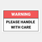 Warnhinweise bitte mit dem Aufkleber behandeln (Vorderseite)