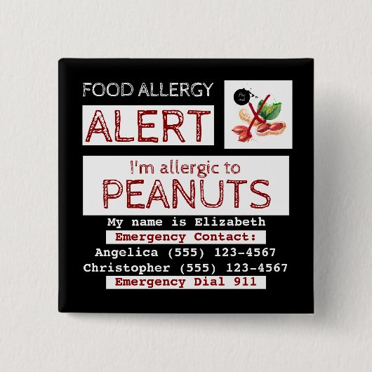 Warnhinweise für Lebensmittelallergien - Easy-Edit Button (Vorderseite)
