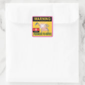 Warnhinweise für Pferde Quadratischer Aufkleber (Tasche)