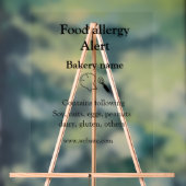 Warnhinweise zur Lebensmittelallergie fügen Sie de Acrylschild (Neutral)