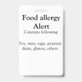 Warnhinweise zur Lebensmittelallergie fügen Sie de Ausweis (Back)