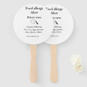 Warnhinweise zur Lebensmittelallergie fügen Sie de Fächer (Vorne und Hinten)