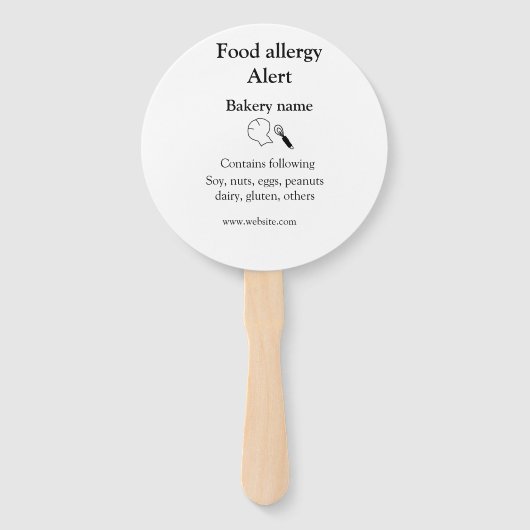 Warnhinweise zur Lebensmittelallergie fügen Sie de Fächer (Vorderseite)