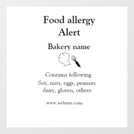 Warnhinweise zur Lebensmittelallergie fügen Sie de Fensteraufkleber