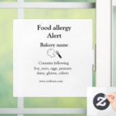 Warnhinweise zur Lebensmittelallergie fügen Sie de Fensteraufkleber (Zuhause)