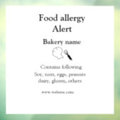 Warnhinweise zur Lebensmittelallergie fügen Sie de Fensteraufkleber (Blatt 3)