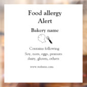 Warnhinweise zur Lebensmittelallergie fügen Sie de Fensteraufkleber (Blatt 2)