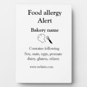 Warnhinweise zur Lebensmittelallergie fügen Sie de Fotoplatte (Vorderseite)