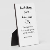 Warnhinweise zur Lebensmittelallergie fügen Sie de Fotoplatte (Seite)