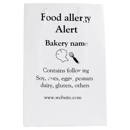 Warnhinweise zur Lebensmittelallergie fügen Sie de Mittlere Geschenktüte (Vorderseite)