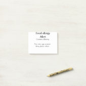 Warnhinweise zur Lebensmittelallergie fügen Sie de Post-it Klebezettel (Auf Schreibtisch)