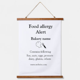 Warnhinweise zur Lebensmittelallergie fügen Sie de Wandteppich Mit Holzrahmen