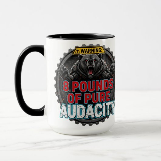 Warning 8 Pounds of Pure Audacity Tasse (Links)
